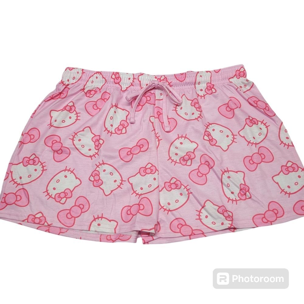 ^ Hello Kitty X-large Women's sleep shorts pink drawstring waistline